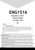 ENG1516 Assignment 3 (ANSWERS) 2024 - DISTINCTION GUARANTEED