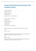 Florida LP Gas & Rules Exam Questions with  complete solutions 
