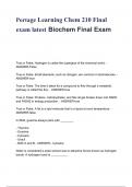 Portage Learning Chem 210 Final exam latest Biochem Final Exam