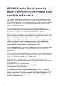 HESI RN Practice Test--Community Health-Community Health Practice Exam questions