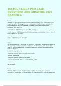 TESTOUT LINUX PRO EXAM QUESTIONS AND ANSWERS 2024 GRADED A