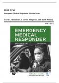Test Bank - Emergency Medical Responder: First on Scene, 12th Edition (Le Baudour, 2025), Chapter 1-27 | All Chapters