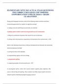 ELEMENTARY MTTC&sol;103 ACTUAL EXAM QUESTIONS ITH CORRECT DETAILED AND VERIFIED ANSWERS&sol;LATEST UPDATE 2024&sol;A&plus; GRADE GUARANTEED