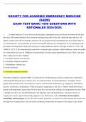  SOCIETY FOR ACADEMIC EMERGENCY MEDICINE (SAEM) EXAM TEST BANK |+500 QUESTIONS WITH RATIONALES 2024/2025.