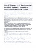 Test Bank for  Medical-Surgical Nursing, 15th Edition hapters 21-27 Cardiovascular, Questions and Verified Answers