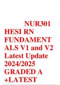  NUR301  HESI RN  FUNDAMENT ALS V1 and V2  Latest Update  2024/2025 GRADED A