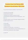 Complex Care Final Review 2024 Questions and Answers 100% Pass