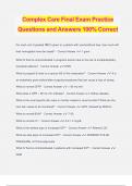 Complex Care Final Exam Practice Questions and Answers 100% Correct