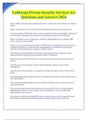 California Private Security Services Act Questions and Answers 2024&period;