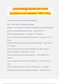 cosmetology florida law exam questions and answers 100% Pass