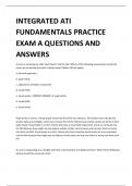 INTEGRATED ATI FUNDAMENTALS PRACTICE EXAM A QUESTIONS AND ANSWERS 