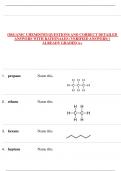 ORGANIC CHEMISTRYQUESTIONS AND CORRECT DETAILED  ANSWERS WITH RATIONALES (VERIFIED ANSWERS) | ALREADY GRADED A+