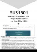 SUS1501 Assignment 7 (ANSWERS) Semester 1 2024 - DISTINCTION GUARANTEED