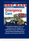 Prehospital Emergency Care, 11e (Mistovich et al.) Chapter 36 Multisystem Trauma and Trauma in Special Patient Populations Exam Questions and Answers 2024-2025.