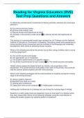 Reading for Virginia Educators &lpar;RVE&rpar; Test Prep Questions and Answers