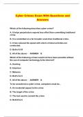 Cyber Crimes Exam With Questions and Answers