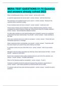 MERA TEST QUESTIONS 51 questions and answers verified 2024