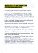 MERA TEST QUESTIONS 1 questions and answers verified 2024