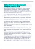 MERA TEST 26 questions and answers verified 2024