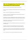 PSY 101 Straighterline Final Exam with Guaranteed Accurate Answers