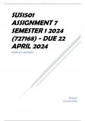 SUS1501 Assignment 7 Semester 1 2024 (727168) - DUE 22 April 2024