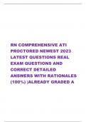              RN COMPREHENSIVE ATI  PROCTORED NEWEST 2023  LATEST QUESTIONS REAL  EXAM QUESTIONS AND  CORRECT DETAILED  ANSWERS WITH RATIONALES  &lpar;100&percnt;&rpar; &vert;ALREADY GRADED A 
