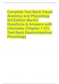    Complete Test Bank Visual Anatomy and Physiology 3rd Edition Martini Questions & Answers with rationales (Chapter 1-27)/ Test Bank Gastrointestinal Physiology  A 2-year-old boy swallows a penny. The boy's mother checks his stool for several days, bu