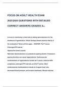 FOCUS ON ADULT HEALTH EXAM  20232024 QUESTIONS WITH DETAILED  CORRECT ANSWERS GRADED A&plus;&period;
