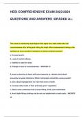 HESI COMPREHENSIVE EXAM 20232024  QUESTIONS AND ANSWERS GRADED A+.