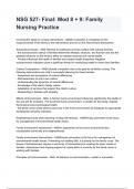 NSG 527- Final&colon; Mod 8 &plus; 9&colon; Family Nursing Practice 2024&sol;2025 graded A&plus; by experts