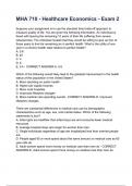 MHA 710 - Healthcare Economics - Exam 2 questions & answers