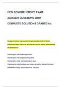 HESI COMPREHENSIVE EXAM  20232024 QUESTIONS WITH  COMPLETE SOLUTIONS GRADED A+.