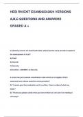 HESI RN EXIT EXAM20232024 VERSIONS  A,B,C QUESTIONS AND ANSWERS  GRADED A +