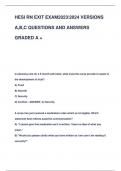 HESI RN EXIT EXAM20232024 VERSIONS  A&comma;B&comma;C QUESTIONS AND ANSWERS  GRADED A &plus;