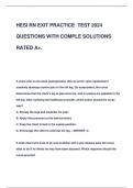 HESI RN EXIT PRACTICE TEST 2024  QUESTIONS WITH COMPLE SOLUTIONS  RATED A+.