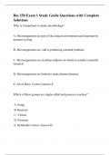 Bio 250 Exam 1 Study Guide Questions with Complete Solutions