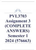 PVL3703 Assignment 3 (COMPLETE ANSWERS) Semester 1 2024 (576663) - DUE 23 April 2024 •	Course •	Law of Delict - PVL3703 (PVL3703) •	Institution •	University Of South Africa (Unisa) •	Book •	Law of Delict PVL3703 Assignment 3 (COMPLETE ANSWERS) Semester 1 