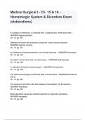 Medical Surgical I - Ch&period; 15 & 16 - Hematologic System & Disorders Exam &lpar;elaborations&rpar;
