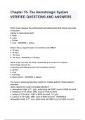 Chapter 15- The Hematologic System VERIFIED QUESTIONS AND ANSWERS&period;