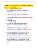AP Environmental Science Practice Test 1 with Answers