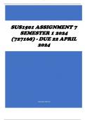 SUS1501 Assignment 7 Semester 1 2024 (727168) - DUE 22 April 2024