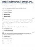 PROPHECY RN PHARMACOLOGY A QUESTIONS WITH CORRECT ANSWERS 2024 &lpar;ACTUAL EXAM&rpar; SCORE 100&percnt;