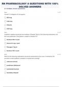 RN PHARMACOLOGY A QUESTIONS WITH 100&percnt; SOLVED ANSWERS