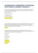 PHARMACOLOGY ASSESSMENT A QUESTIONS WITH CORRECT ANSWERS &vert; GRADED A&plus;