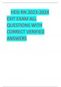 HESI RN 2023-2024 EXIT EXAM ALL QUESTIONS WITH CORRECT VERIFIED ANSWERS