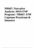 nr667:  NARRATIVE ANALYSIS: MSN-FNP PROGRAM / NR667: FNP CAPSTONE PRACTICUM AND INTENSIVE