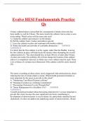 Evolve HESI Fundamentals Practice Qs