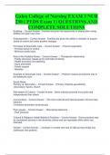 Galen College of Nursing EXAM 3 NUR 230 &lpar; PEDS Exam 1&rpar; QUESTIONS AND COMPLETE SOLUTIONS