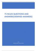 75 NCLEX Questions and Answers (Verified Answers) Latest Update,Best Exam.