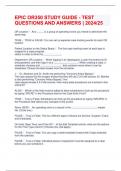 EPIC OR350 STUDY GUIDE - TEST QUESTIONS AND ANSWERS &vert; 2024&sol;25
